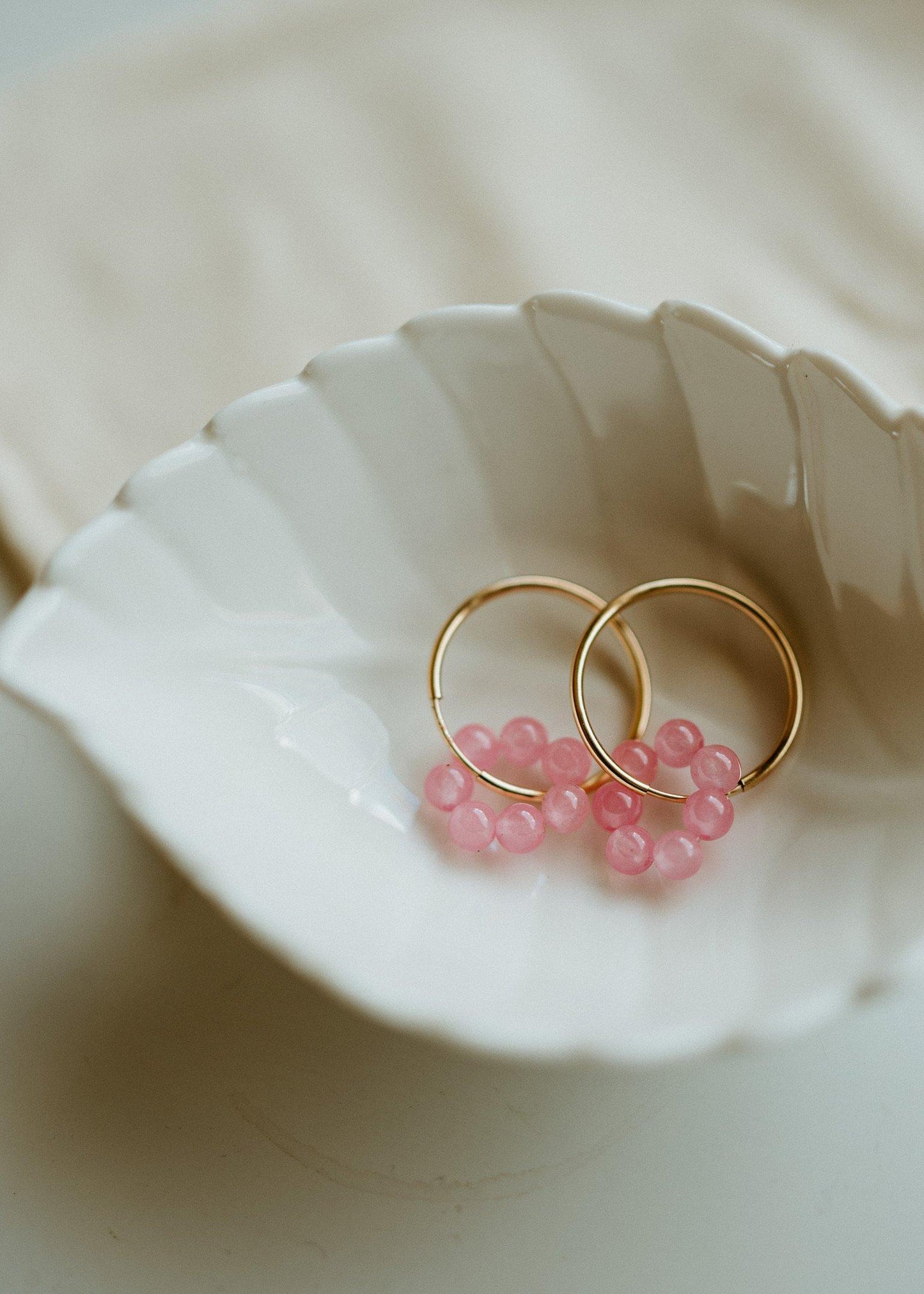 Beaded Flower Hoops