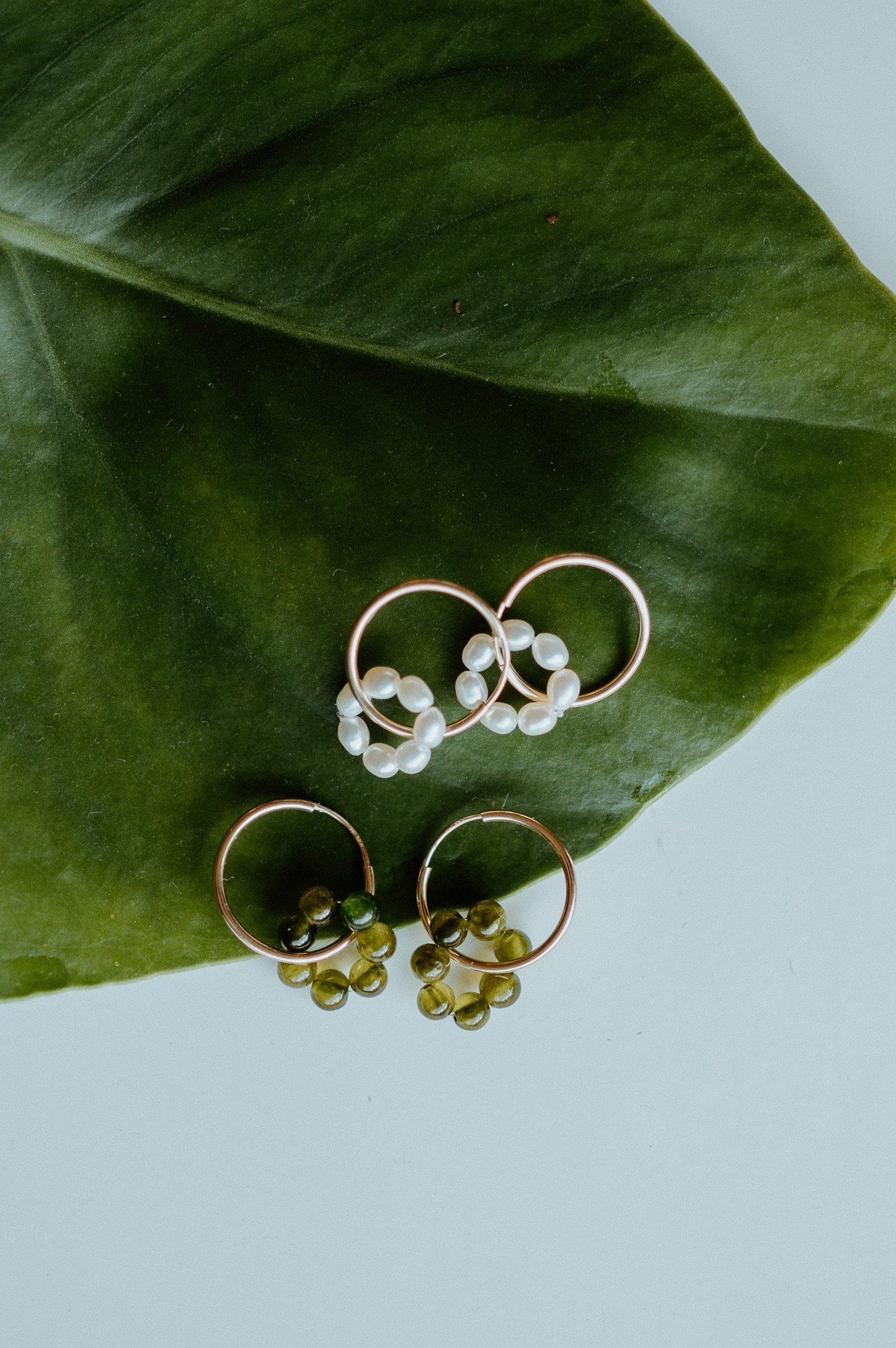 Beaded Flower Hoops