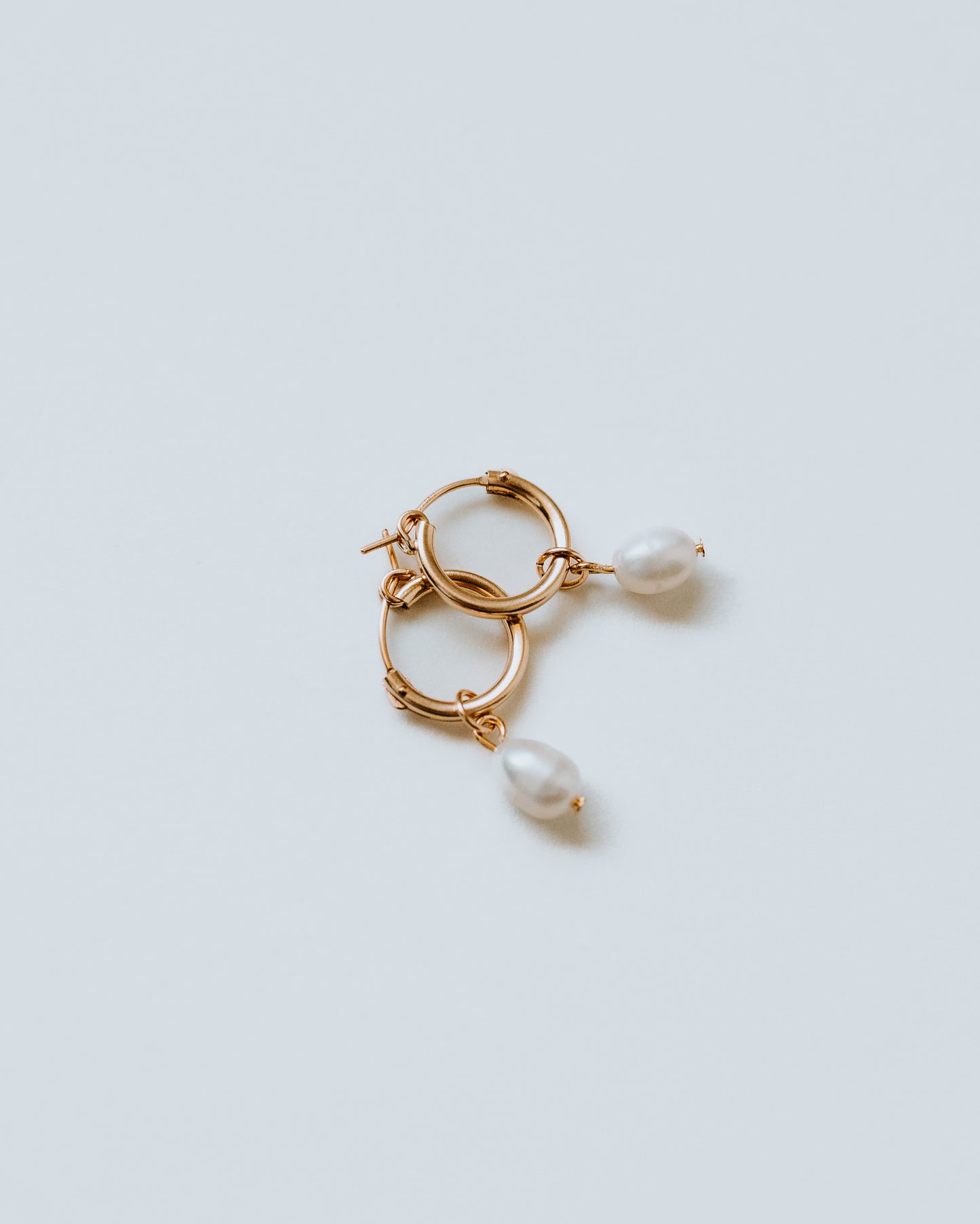 Pearl Drop Hoops