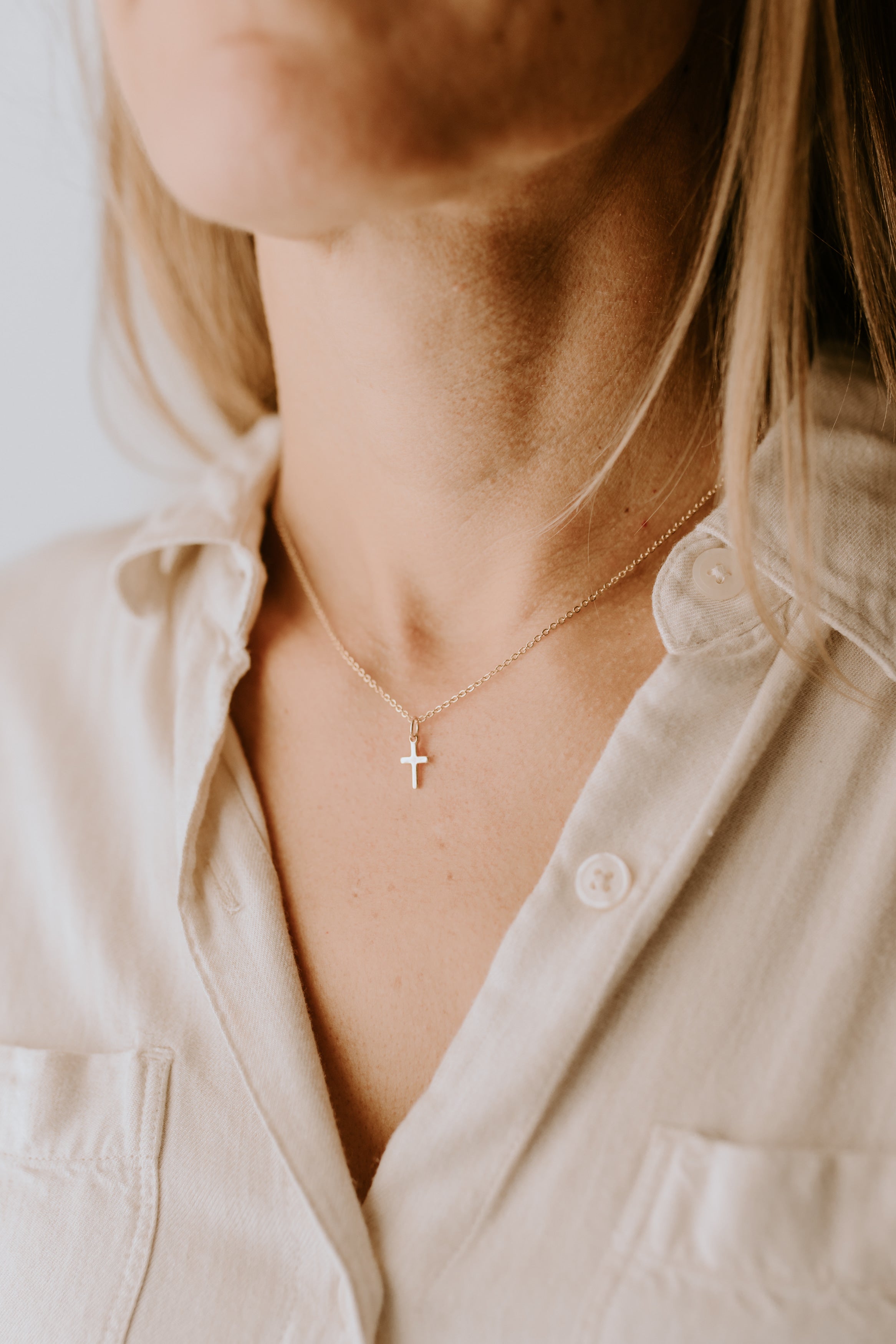 9K Rose Solid Gold Cross Chain Pendant. Minimalist Christian Necklace.  Classy Women Cross Casual Charm Necklace. - Etsy