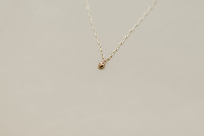 Dainty Heart Pendant + Paperclip Necklace